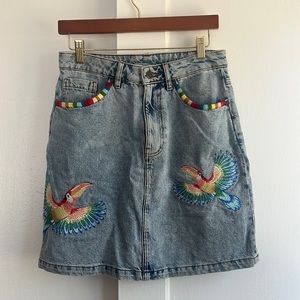 Farm Rio Anthro Denim Skirt
